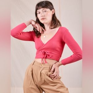 NWT Big Bud Press Wrap Top in Hot Pink 🩷 (Sz 3 aka S/M)